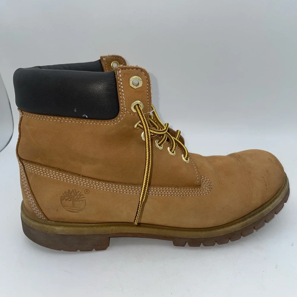 Timberland 6 Inch Premium Waterproof Boots Men's 11 Wheat Nubuck Classic Vintage